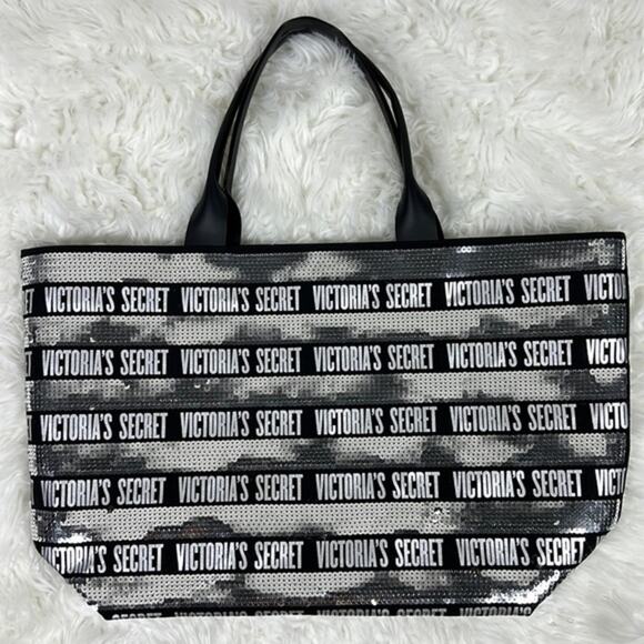Victoria’s Secret Silver Sequin Tote Bag - Picture 2 of 4